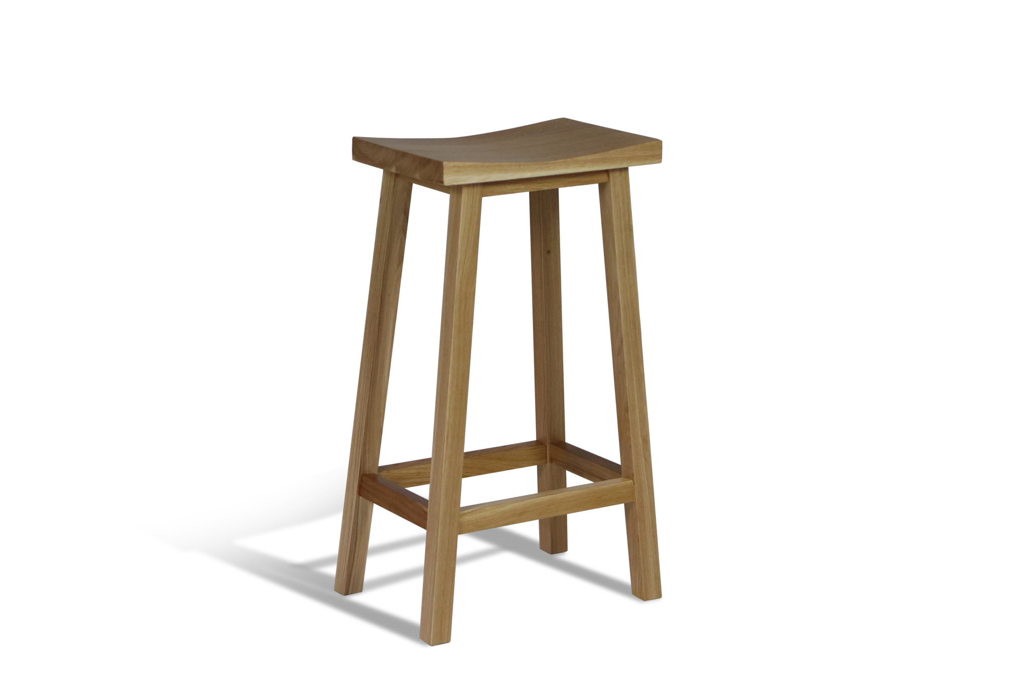 high oak wooden four legged stool